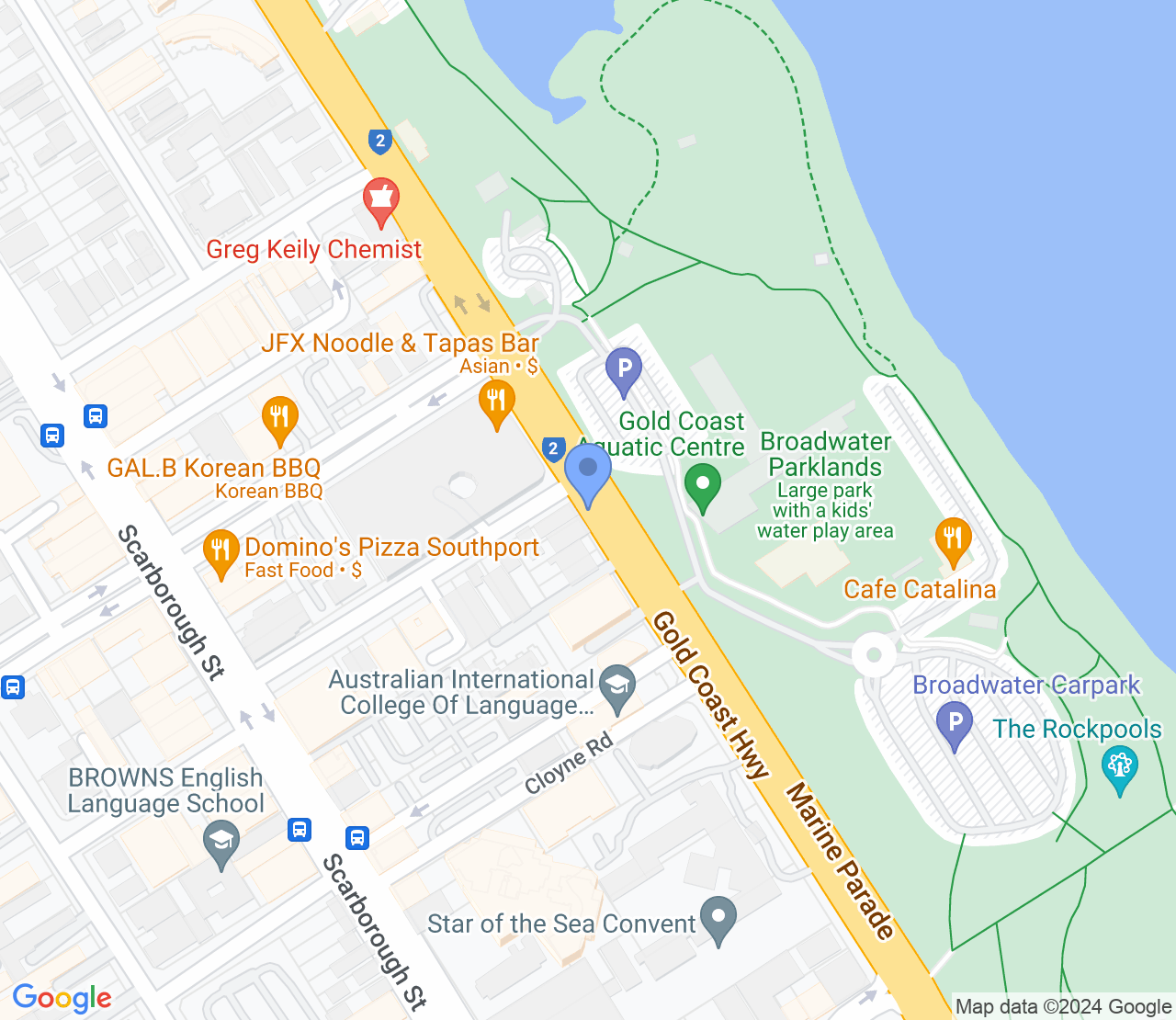 Google Maps image of Gold Coast Aquatic Centre